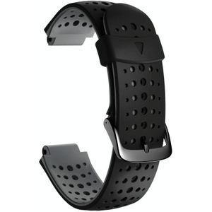 For Garmin Forerunner 220 Two-color Silicone Replacement Strap Watchband(Black Grey)