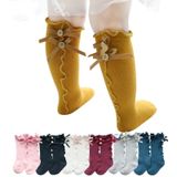 Baby Cute High Knee Fungus Lace Bow Socks  Size:XL(White)