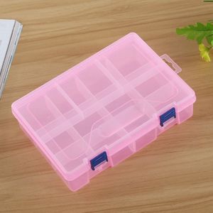 Double layer 8 Slots Plastic Jewelry Box Organizer Storage Container with Adjustable Dividers(Pink)