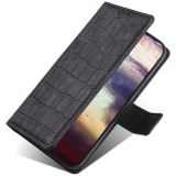 Voor Motorola Moto G53 5G/G13 4G/G23 4G Huid Gevoel Krokodil Magnetische Sluiting Lederen Telefoon Case(Zwart)