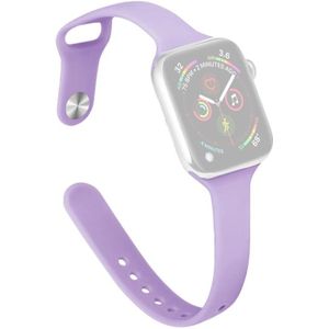 Slimming Silicone Replacement Watchband For Apple Watch Series 7 45mm / 6&SE&5&4 44mm / 3&2&1 42mm(Purple)