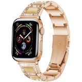 22mm Metalen Opaal Horlogeband voor Apple Watch Series 7 45 mm / 6 & SE & 5 & 4 44mm / 3 & 2 & 1 42mm (Rose Gold + Geel)