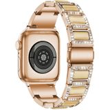 22mm Metalen Opaal Horlogeband voor Apple Watch Series 7 45 mm / 6 & SE & 5 & 4 44mm / 3 & 2 & 1 42mm (Rose Gold + Geel)