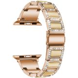 22mm Metalen Opaal Horlogeband voor Apple Watch Series 7 45 mm / 6 & SE & 5 & 4 44mm / 3 & 2 & 1 42mm (Rose Gold + Geel)