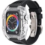 Fluorrubber Clear Watch Band Case voor Apple Watch Series 8 & 7 45 mm / SE 2 & 6 & SE & 5 & 4 44 mm
