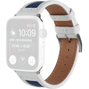 Canvas lederen horlogeband voor Apple Watch Series 7 45 mm / 6 & SE & 5 & 4 44mm / 3 & 2 & 1 42mm