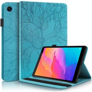 For Huawei MatePad T8 8 inch Life Tree Series Horizontal Flip Leather Case with Holder & Card Slots & Pen Slot(Lake Blue)