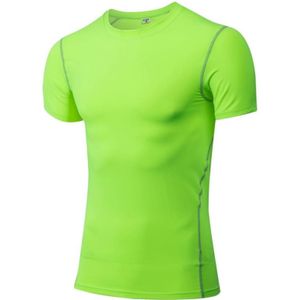 Stretch Quick Dry Tight T-shirt Training Bodysuit (Kleur: Fluorescerende groene maat: XXXL)