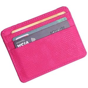 5 PCS Lizard Pattern PU Leather Bank Card Set Card Package(Pink)