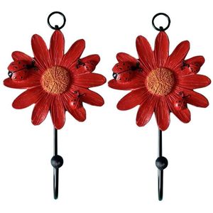 2 STKS Muurkapstokken Hars Bloem Home Decor Ophangingen (Rood)