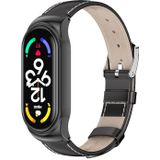 Voor Xiaomi Mi Band 7/7 NFC Mijobs CS Metal Case Echte lederen toplaag Cowhide Watch Band