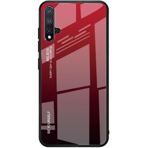 For Huawei Nova 5 / Nova 5 Pro Gradient Color Glass Case(Red)