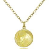 2 stks driedimensionale sport bal hanger ketting  stijl: vrouwen voetbal 18k goud