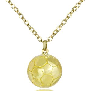 2 stks driedimensionale sport bal hanger ketting  stijl: vrouwen voetbal 18k goud