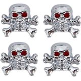 4 PCS Universal Skull Shape Gas Cap Mouthpiece Cover Gas Cap Tire Cap Car Motor Bicycle Tire Valve Caps(Silver)