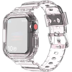 Gletsjer Transparante TPU Geïntegreerde vervangende band horlogeband voor Apple Watch Series 7 45 mm (transparant roze)
