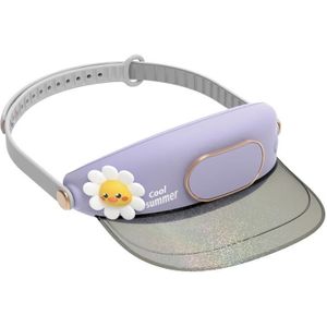 Leuke Pet Bladeless Fan Hoed USB Oplaadbare Verstelbare Snelheid Zomerzon Bescherming Zonnescherm Fan (Flower Duck)