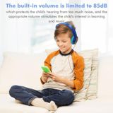 Kid101 draagbare schattige kinderen leren bedrade hoofdtelefoon (blauw geel)