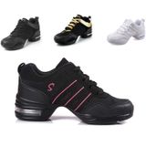 Zachte bodem mesh ademend moderne dansschoenen heightening schoenen voor vrouwen  schoenmaat: 38 (zwart goud)