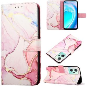 Voor OnePlus Nord CE 2 Lite 5G Marble Pattern Flip Leather Phone Case (Rose Gold LS005)