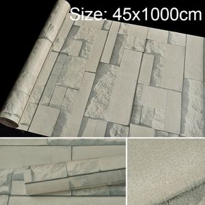 Qingyun Stone Creative 3D Stone Brick Decoration Wallpaper Stickers Bedroom Living Room Wall Waterproof Wallpaper Roll  Size: 45 x 1000cm