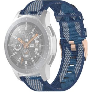 22mm Stripe Weave Nylon Wrist Strap Watch Band for Galaxy Watch 46mm / Gear S3 (Blue)