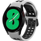 For Samsung Galaxy Watch 4 44mm 20mm Breathable Two-Color Silicone Watch Band(White+Black)