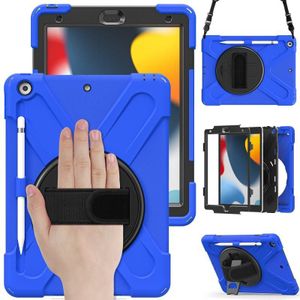 Silicone + PC Beschermhoes Met Houder & Schouderriem Voor Ipad 10.2 2021/2020 / 2019 (Blauw)