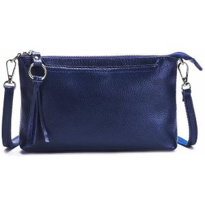 Ladies Large-Capacity Shoulder Bag Tassel All-Match Casual Messenger Bag(Navy Blue)