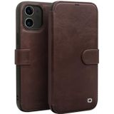 QIALINO Business Magnetic Horizontal Flip Leather Case with Card Slots & Wallet For iPhone 12 mini(Dark Brown)