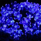 Peach Blossom Shape 50 LEDs Outdoor Garden Waterproof Christmas Spring Festival Decoration Solar Lamp String(Blue)