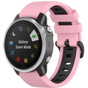 For Garmin Fenix 7X Solar 26mm Silicone Sports Two-Color Watch Band(Pink+Black)