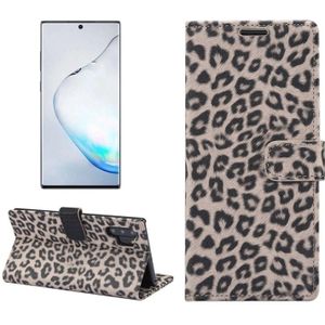 Leopard Pattern Horizontal Flip Leather Case with Holder & Card Slots for Galaxy Note 10+(Yellow)