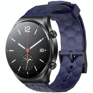Voor Xiaomi MI Watch S1 22 mm voetbalpatroon effen kleur siliconen horlogeband