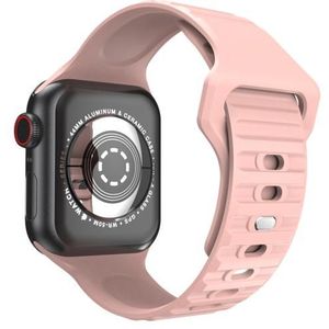 Wavy Silicone Watch Strap For Apple Watch Series 7 41mm / 6&SE&5&4 40mm / 3&2&1 38mm(Pink)