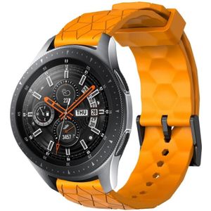 Voor Samsung Galaxy Watch 46 mm 22 mm voetbalpatroon effen kleur siliconen horlogeband
