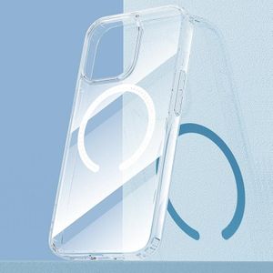Rots Transparante Magnetische Schokbestendige Beschermhoes voor iPhone 13 Pro Max