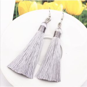 3 PCS Women Boho Fashion Long Tassel Earrings(grey)