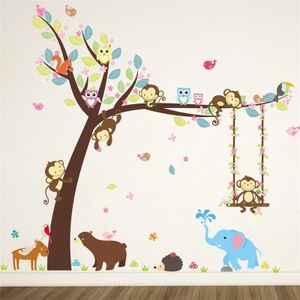 Swinging Monkey Wall Sticker Children's Room Kindergarten Environment Arrangement Removable Mural