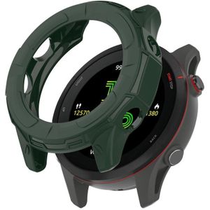 For Garmin Forerunner 255 Armor Hollow TPU Watch Case(Olive Green)