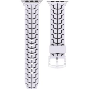 For Apple Watch Series 3 & 2 & 1 42mm Fashion Fishbone Pattern Silicone Watch Strap(White)