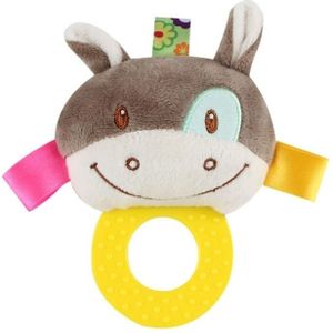 Baby hand gripping gom rammelaar pluche speelgoed  kleur: Donkey