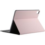 T129 Detachable Bluetooth Black Keyboard Microfiber Leather Protective Case for iPad Pro 12.9 inch (2020)  with Holder (Pink)
