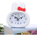 3 PCS Home Daily Use Clocks Cartoon Bunny Children Creative Alarm Clock(White)
