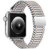 Ketting magnetische roestvrijstalen horlogeband voor Apple Watch Ultra 49 mm / serie 8 & 7 45 mm / SE 2 & 6 & SE & 5 & 4 44 mm / 3 & 2 & 1 42 mm (zilver + rosgoud)