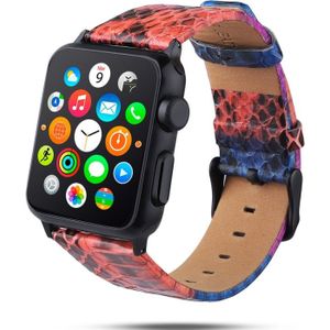 Snake Skin Texture Top-grain Leather Strap for Apple Watch Series 5 & 4 40mm / 3 & 2 & 1 38mm(Colour)