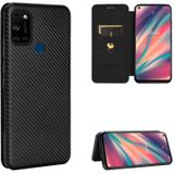 For Wiko View5 Plus Carbon Fiber Texture Magnetic Horizontal Flip TPU + PC + PU Leather Case with Card Slot(Black)