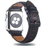 Square Hole Top-grain Leather Wrist Watch Band for Apple Watch Series 4 & 3 & 2 & 1 42&44mm