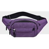 Pure Color Multi-function Pockets Waterproof Chest Bag Waist Crossbody Sports Bag (Purple)