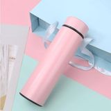 Smart Temperature Display 304 Stainless Steel Vacuum Flask Creative Business Cup For Male And Female Students  Style:High-quality(Pink)